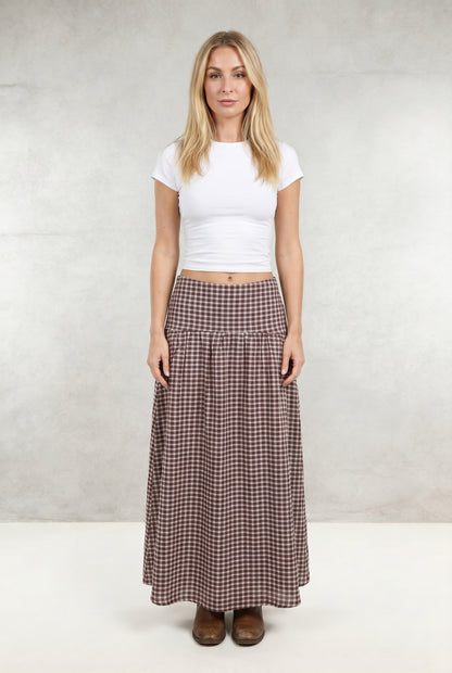 High Waist Gingham Skirt