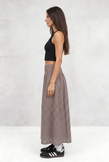 High Waist Gingham Skirt