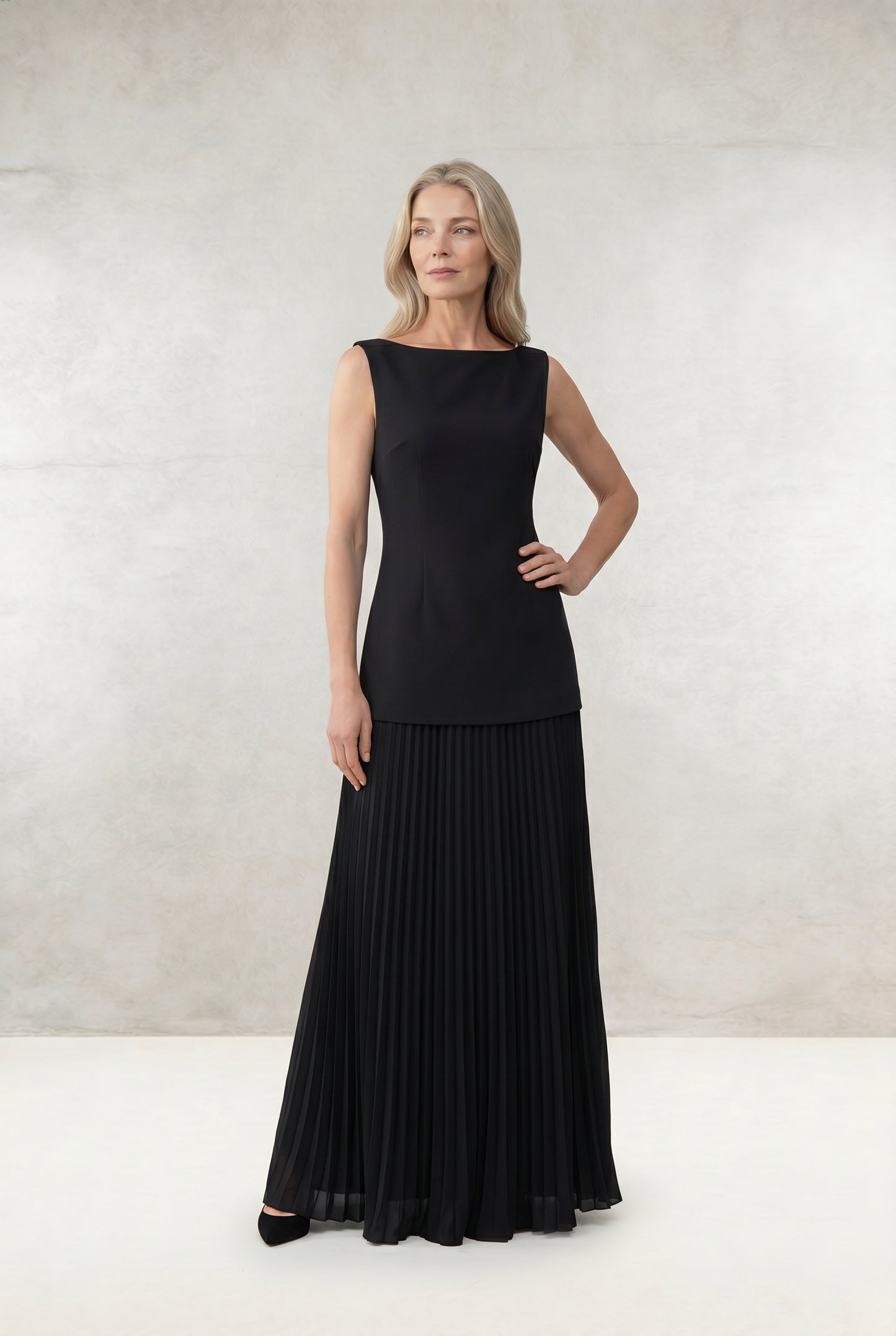 Vest Pleated Skirt 2-Piece Set