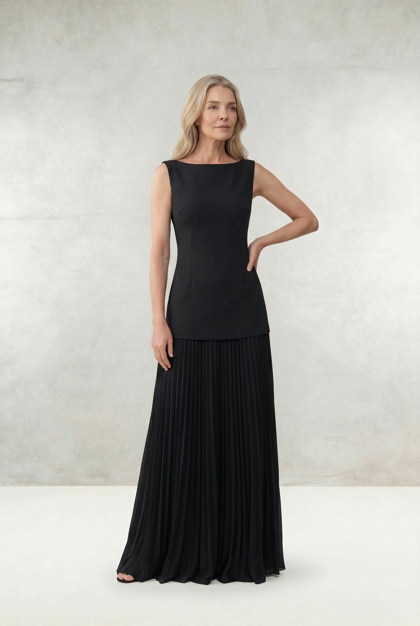 Vest Pleated Skirt 2-Piece Set