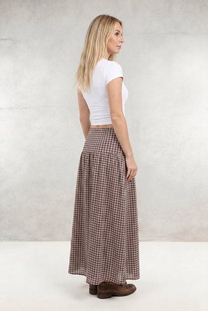 High Waist Gingham Skirt