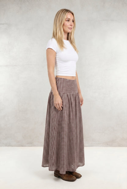 High Waist Gingham Skirt