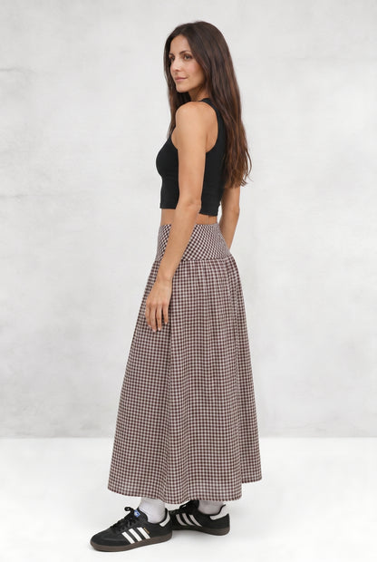 High Waist Gingham Skirt